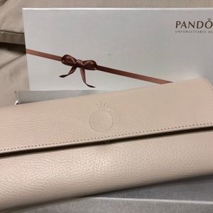 Pandora Leather Velvet Jewelry Clutch Travel Bag